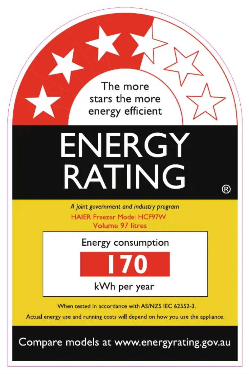 Page n°1 - Label énergétique Haier HCF97W