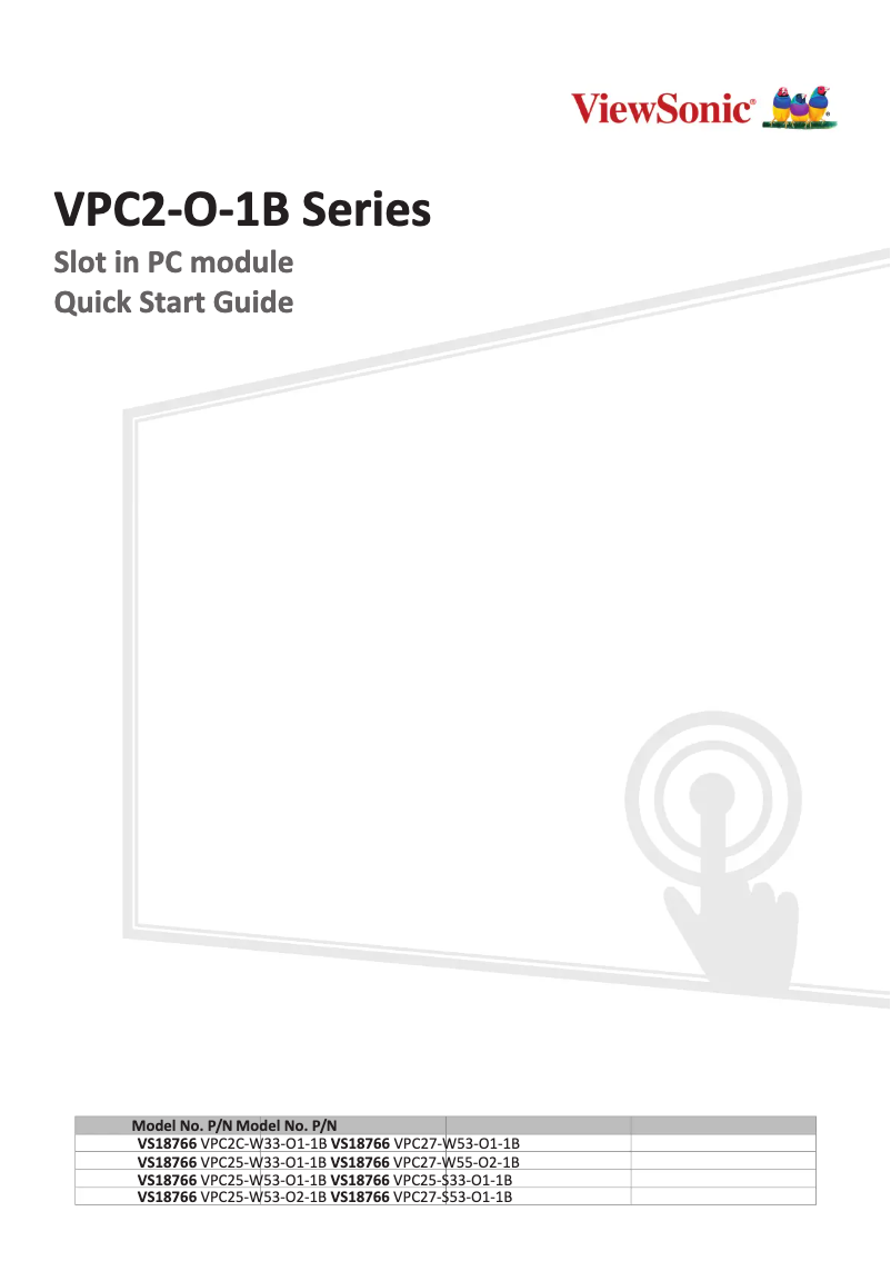 Page 1 de la notice Manuel utilisateur Viewsonic VPC27-W55-O2-1B