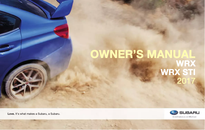 Imagen de la primera página del manual del dispositivo WRX STI (2017)