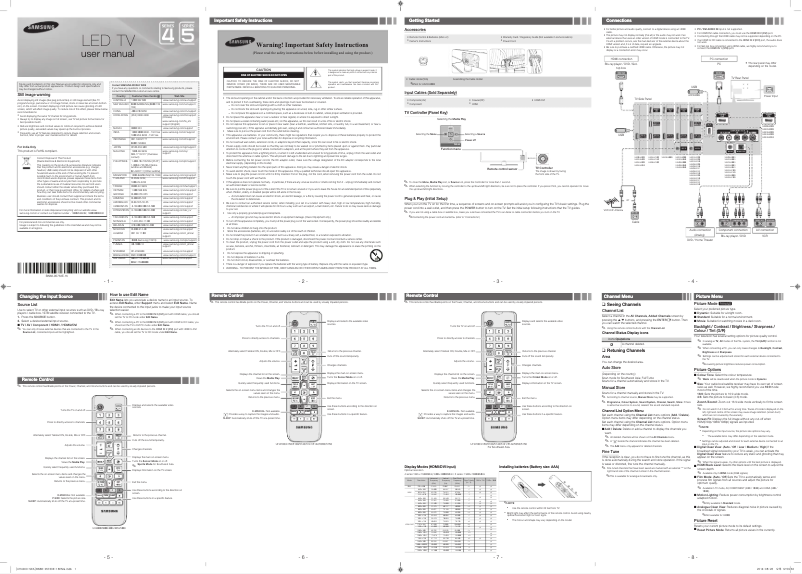 Page n°1 - Manuel utilisateur Samsung UA28H4000