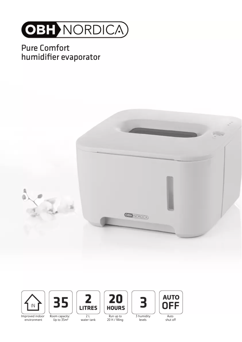 Page 1 de la notice Manuel utilisateur OBH Nordica Pure Comfort 6161