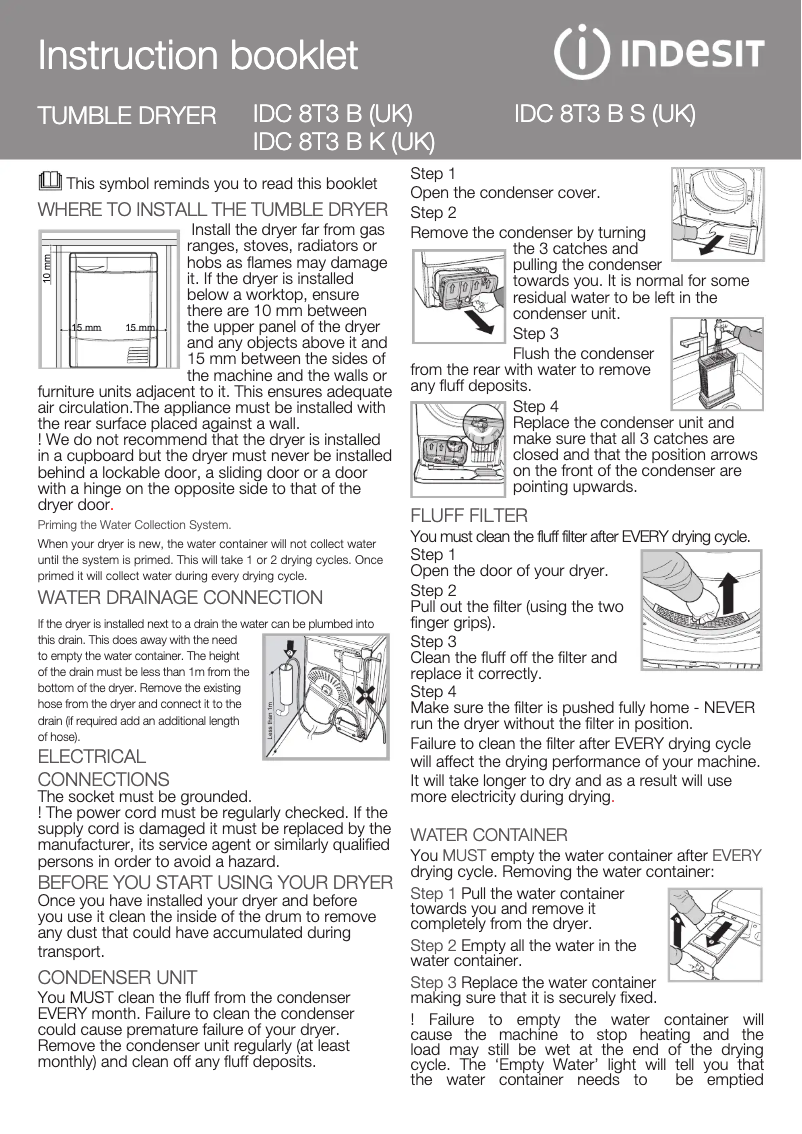Page 1 de la notice Manuel utilisateur Indesit IDC 8T3 B