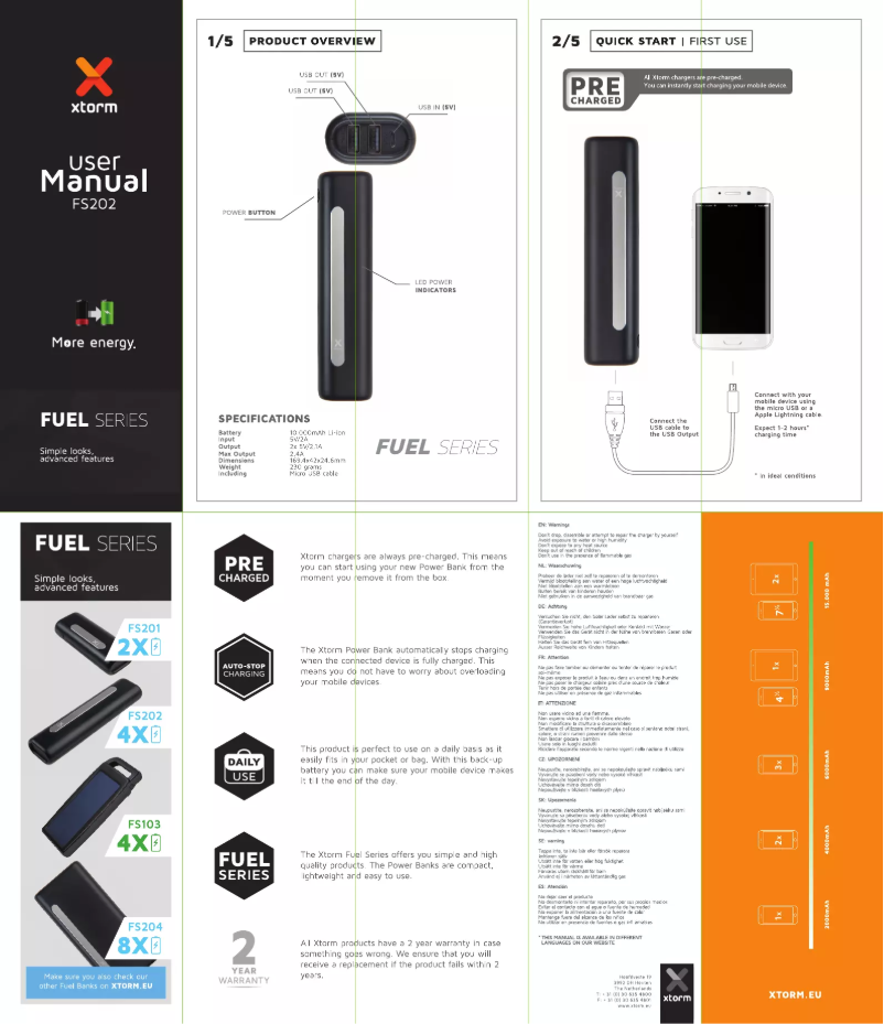 Page n°1 - Manuel utilisateur Xtorm FS202