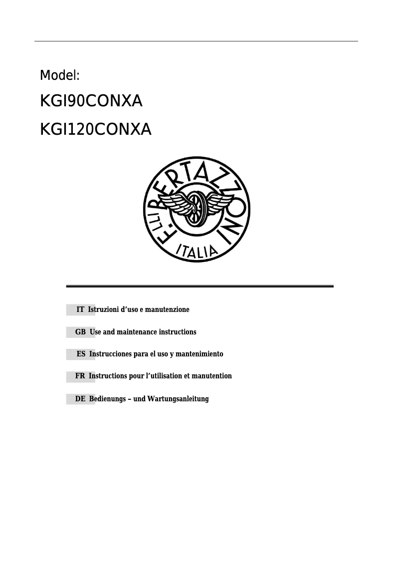 Image de la première page du manuel de l'appareil KGI90CONXA