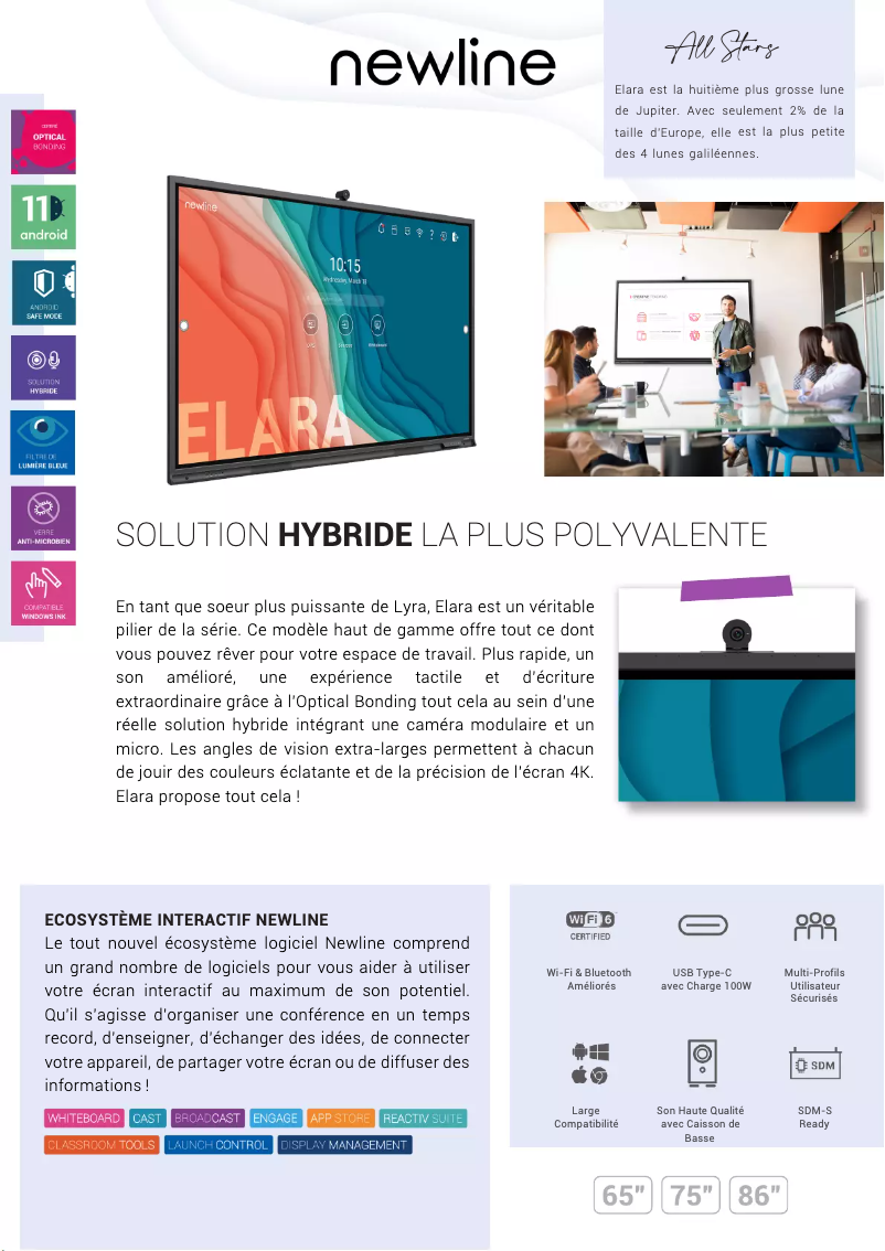 Page n°1 - Fiche technique Newline Elara