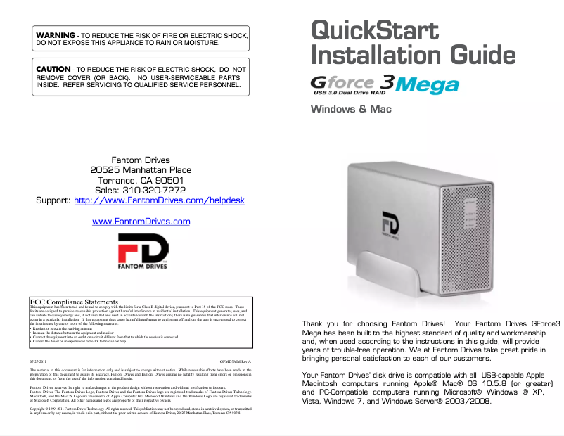 Page n°1 - Manuel utilisateur Micronet Gforce3 MegaDisk