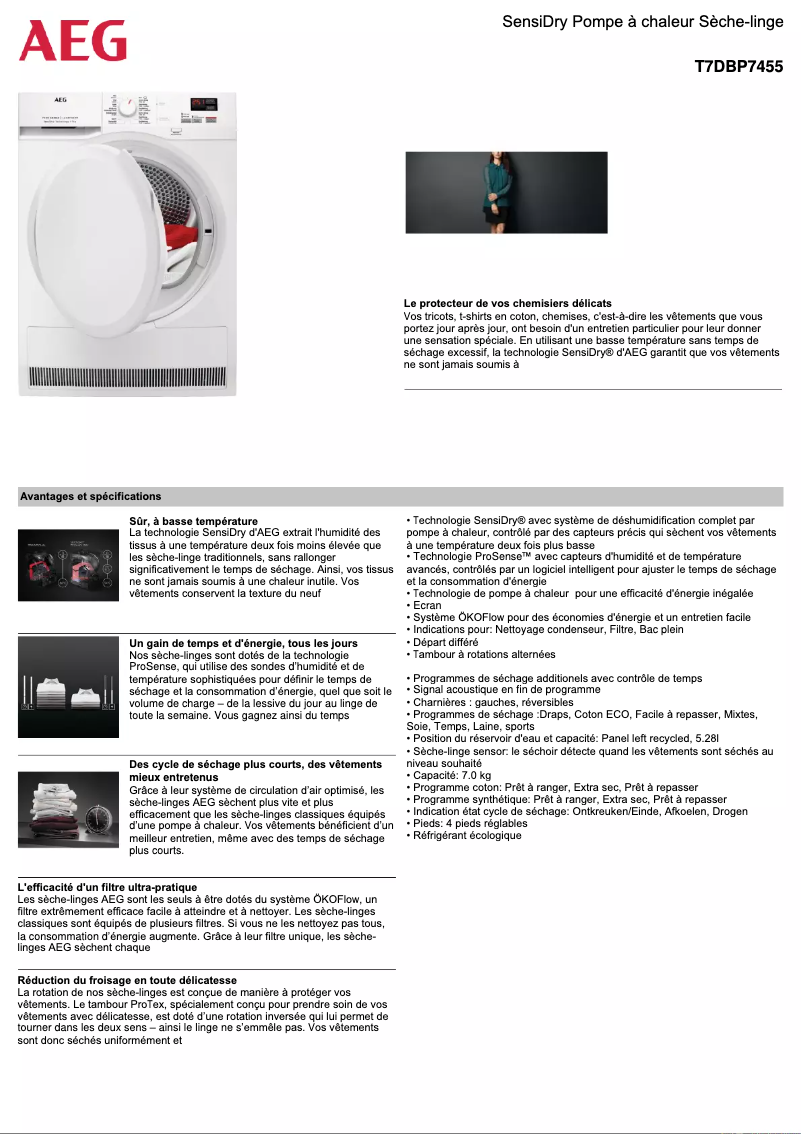 Image de la première page du manuel de l'appareil T7DBP7455