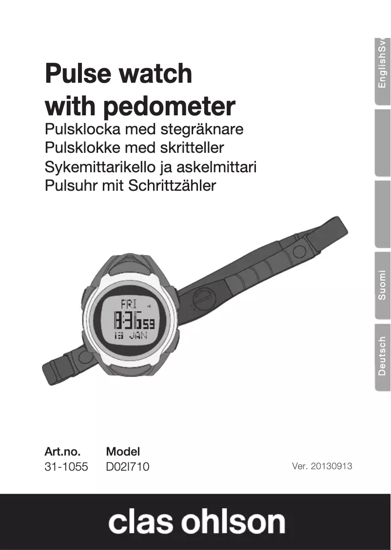 Page n°1 - Manuel utilisateur Clas Ohlson D02I710