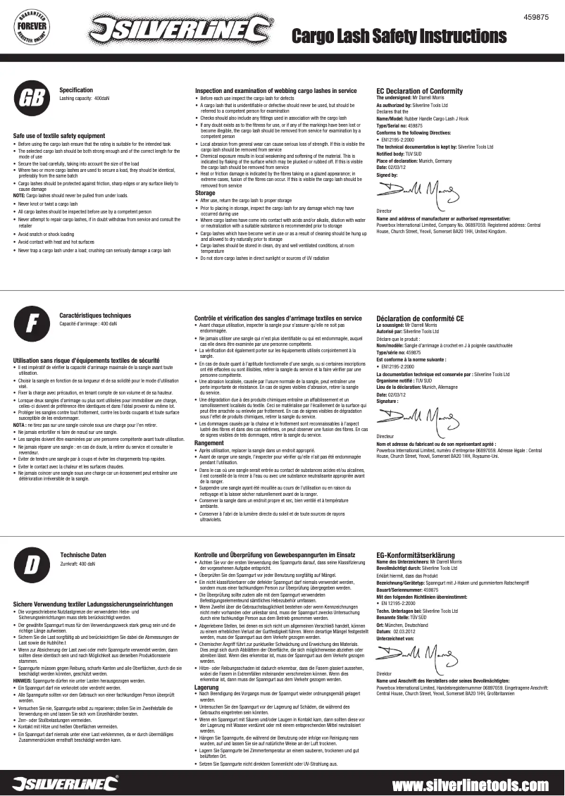 Image de la première page du manuel de l'appareil 459875