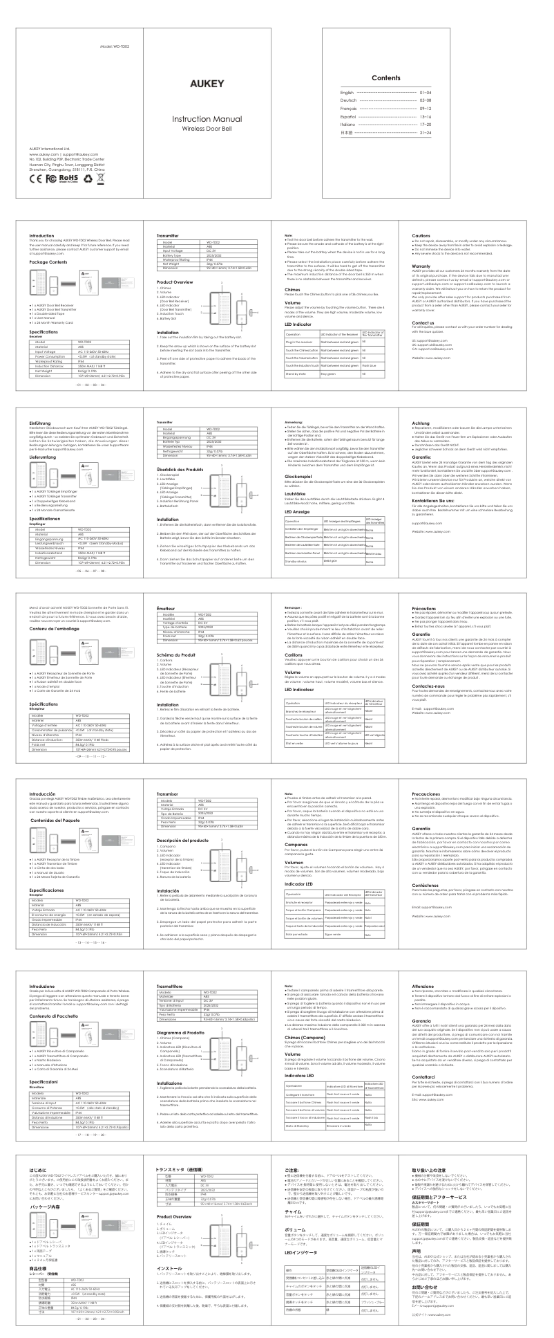 Page 1 of the manual User Manual Aukey CC-T7