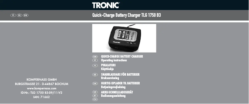 Page 1 de la notice Manuel utilisateur Tronic TLG 1000 C4