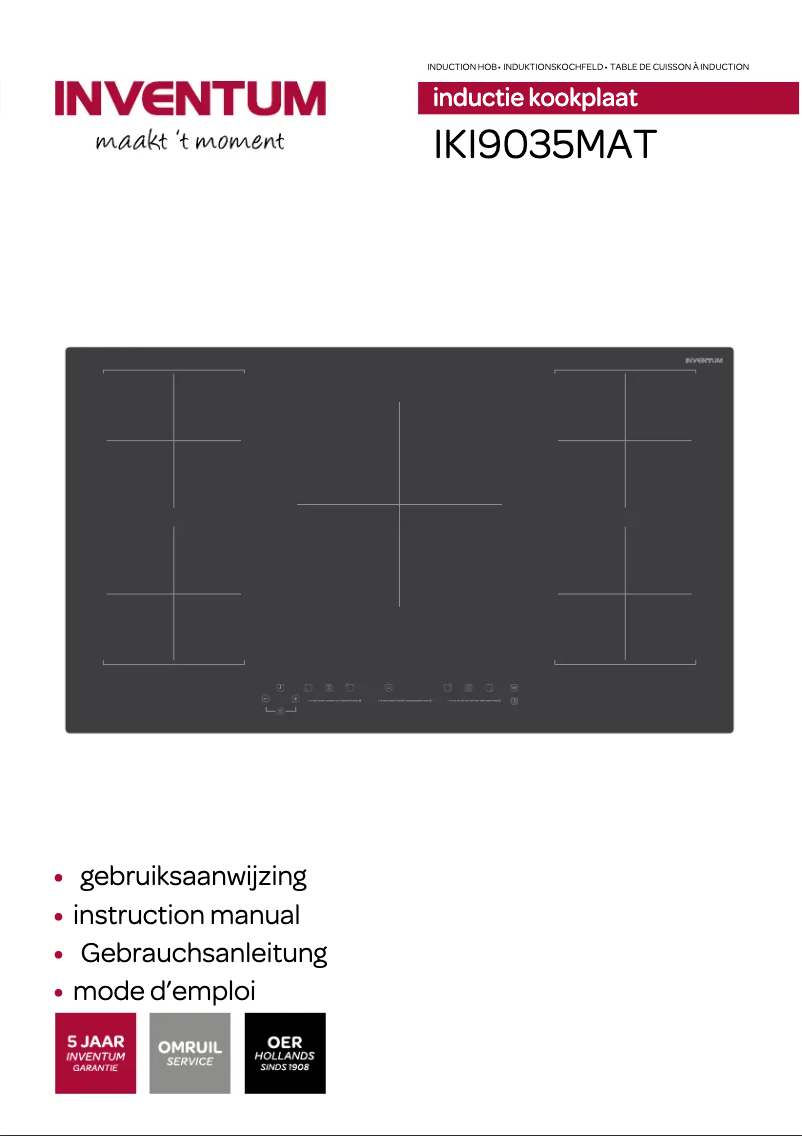 Page n°1 - Manuel utilisateur Inventum IKI9035MAT