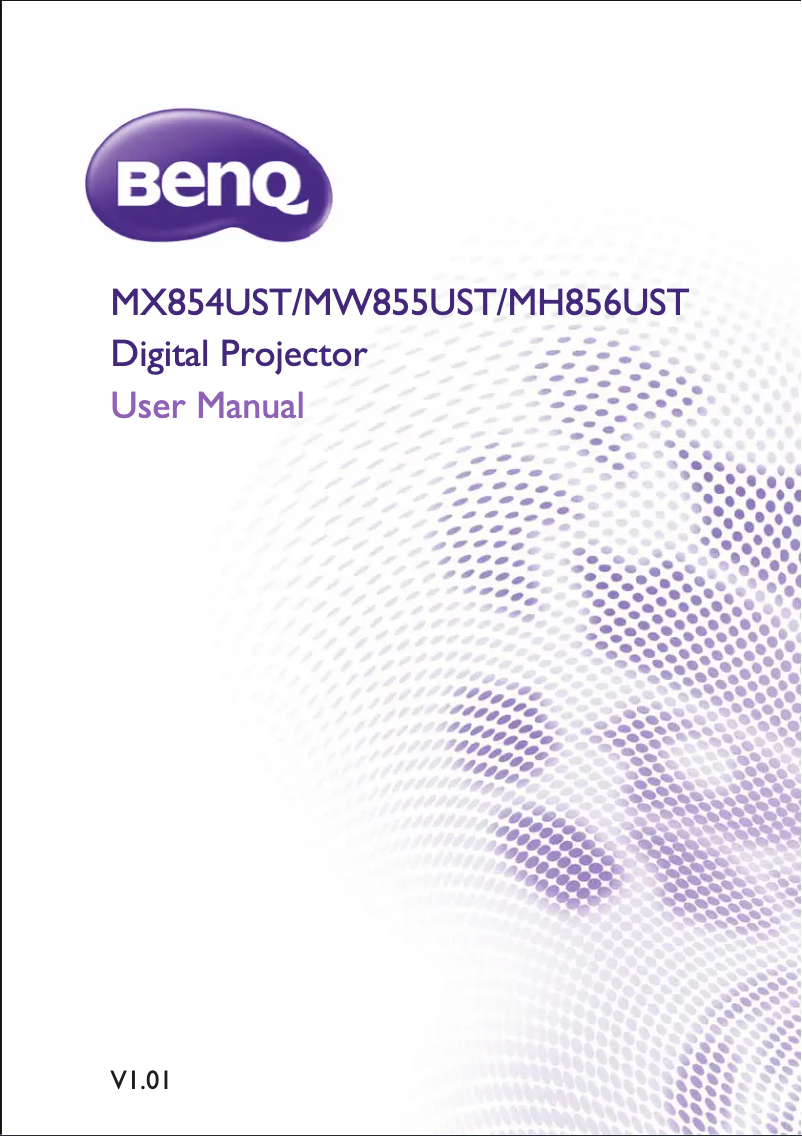 Page n°1 - Manuel utilisateur BenQ MX854UST