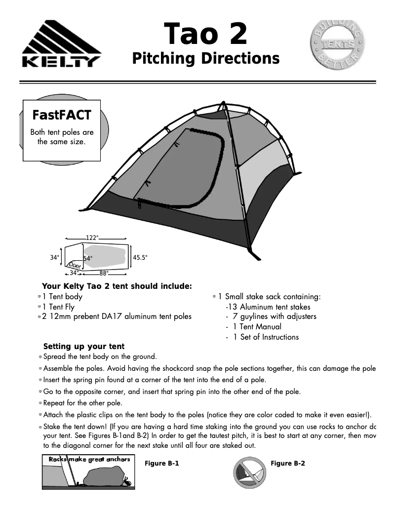 Page n°1 - Manuel utilisateur Kelty Tao 2