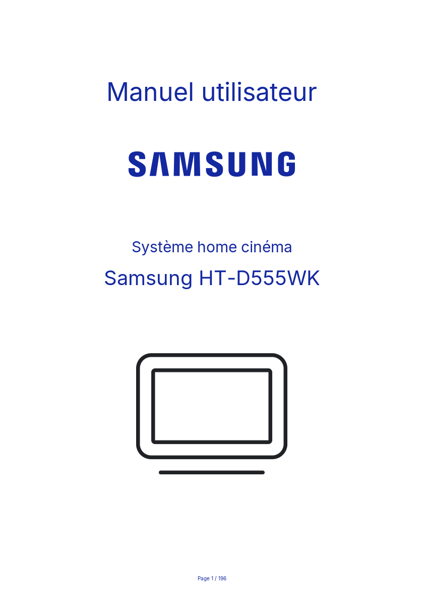 Page n°1 - Manuel utilisateur Samsung HT-D555WK