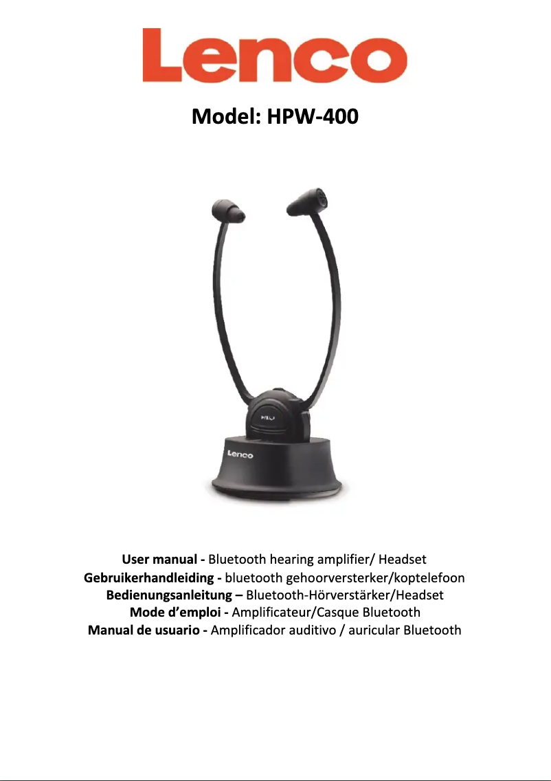 Image de la première page du manuel de l'appareil HPW-400