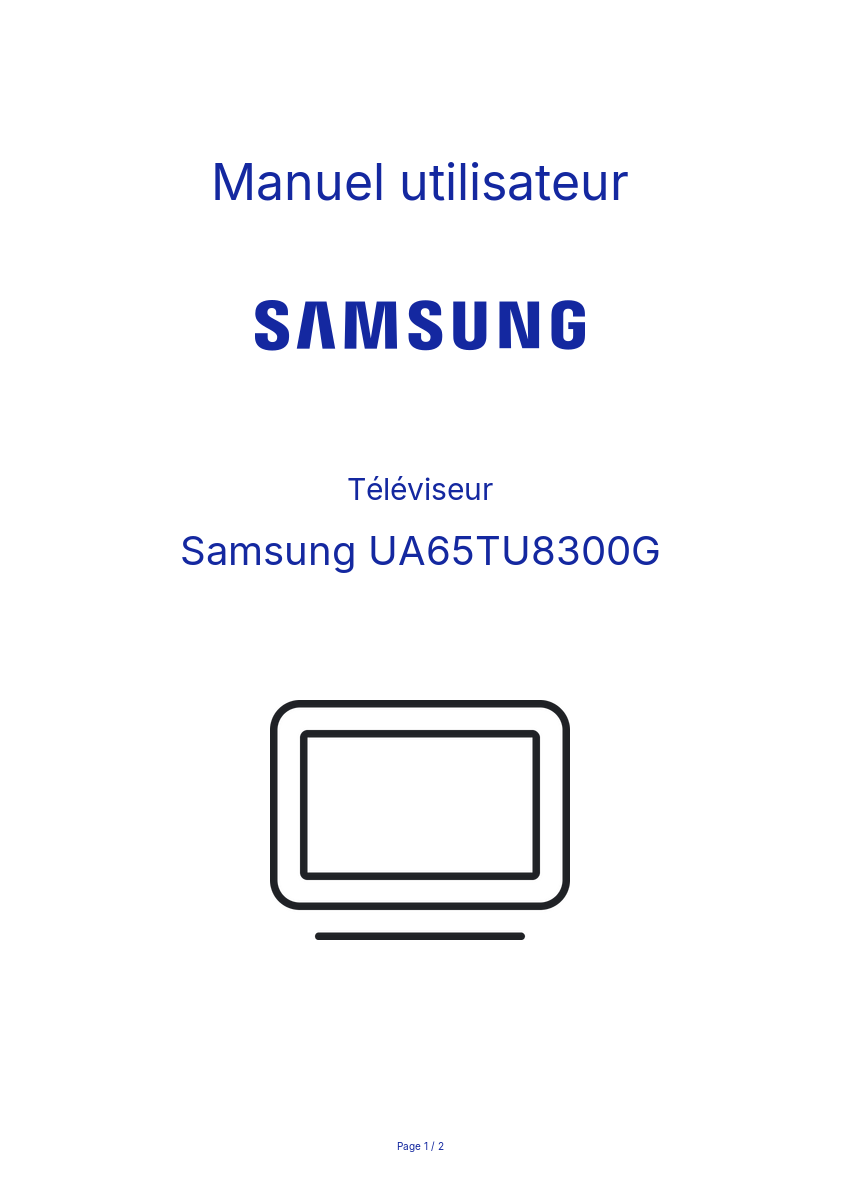 Page n°1 - Manuel utilisateur Samsung UA65TU8300G