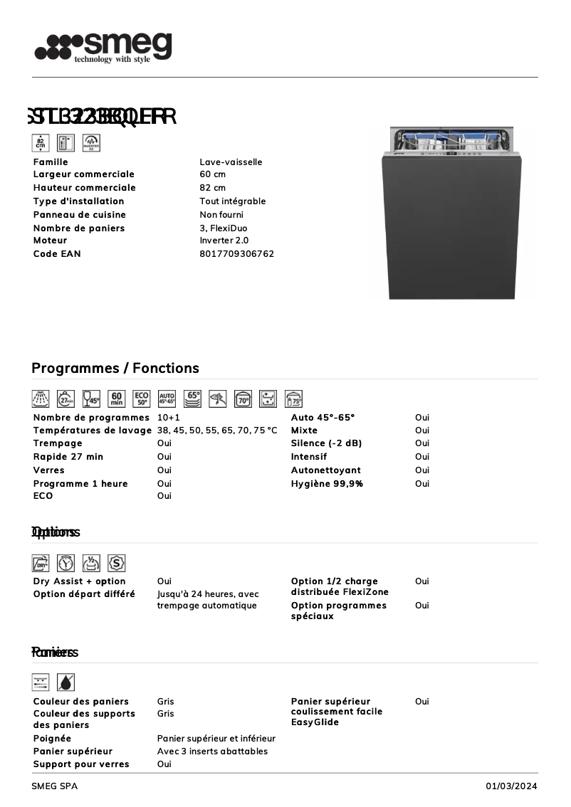 Image de la première page du manuel de l'appareil STL323BQLFR