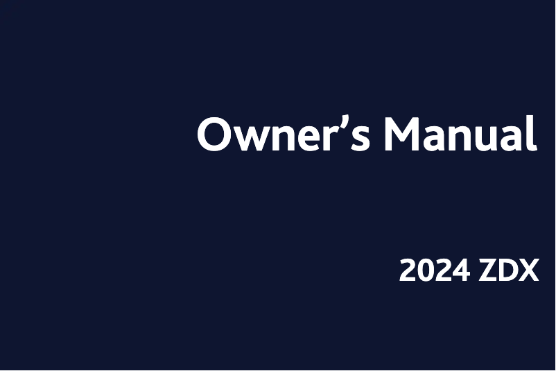 Image de la première page du manuel de l'appareil ZDX (2024)