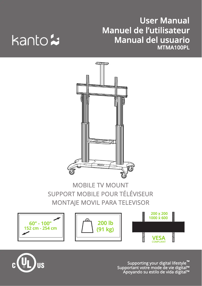 Image de la première page du manuel de l'appareil MTMA100PL