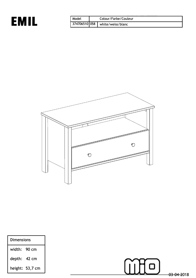 Image de la première page du manuel de l'appareil Emil