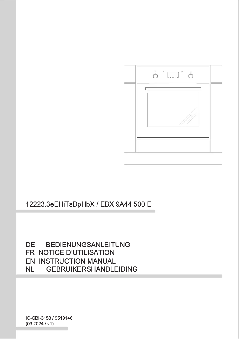 Page n°1 - Manuel utilisateur Amica EBX 9A44 500 E