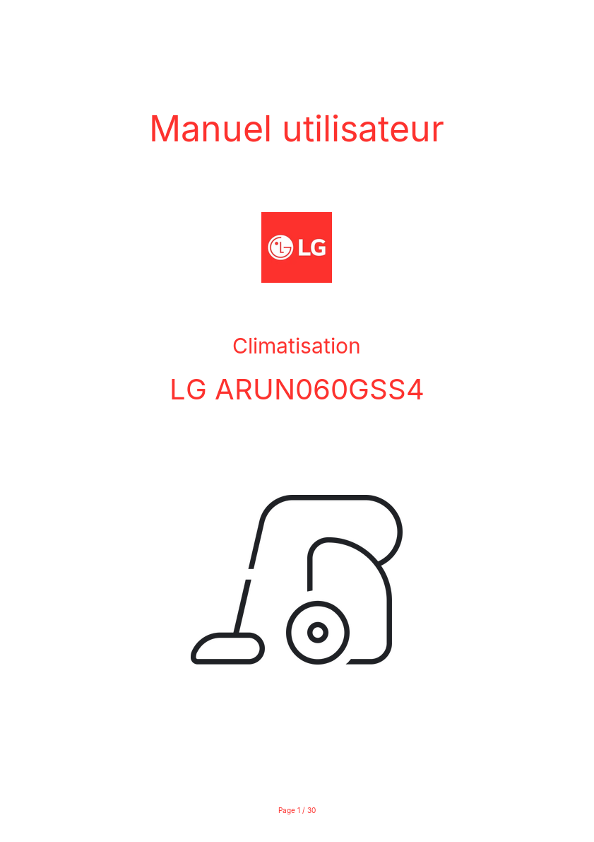Page n°1 - Manuel utilisateur LG ARUN060GSS4