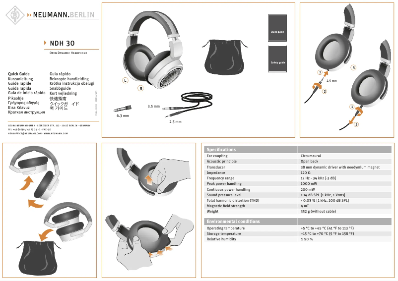 Page n°1 - Guide de démarrage rapide Neumann NDH 30