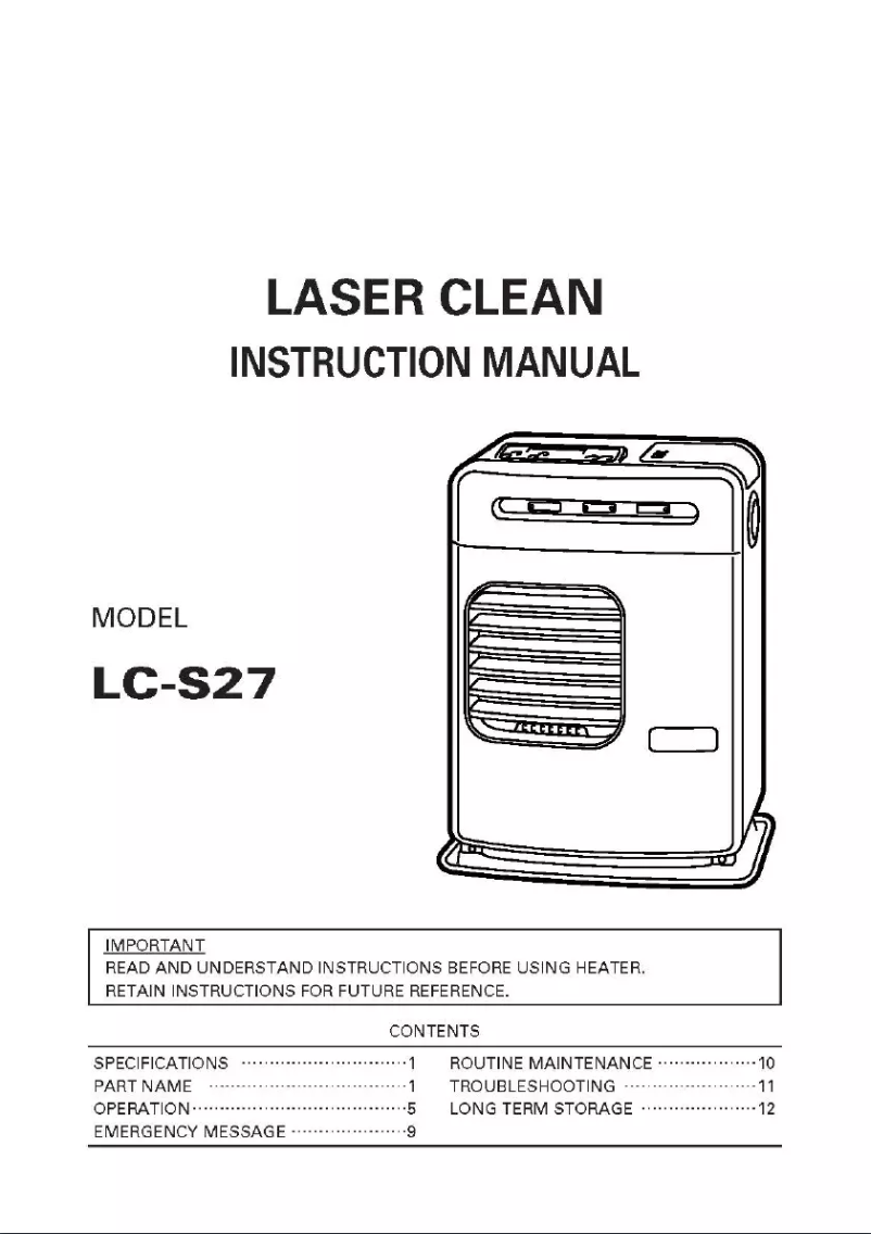 Page 1 de la notice Manuel utilisateur Toyotomi LC-S27