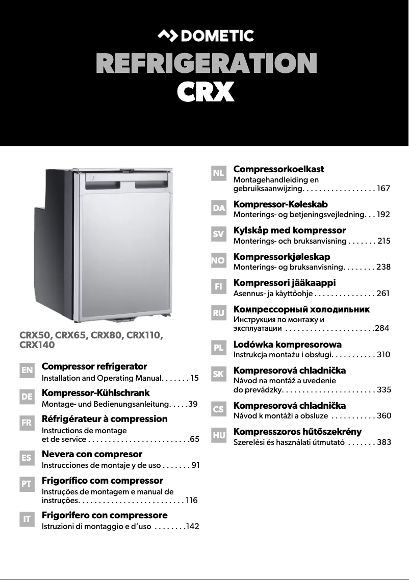 Imagen de la primera página del manual del dispositivo CoolMatic CRX 110S