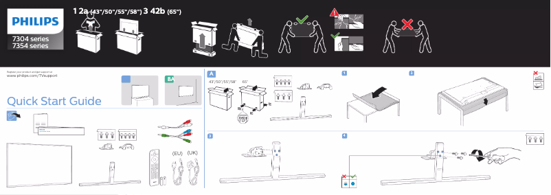 Page 1 de la notice Guide de démarrage rapide Philips 50PUS7354