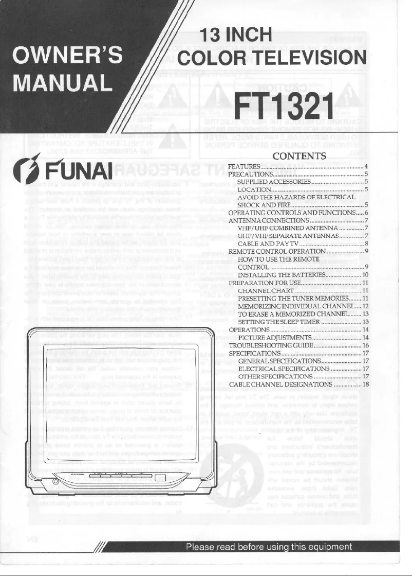 Page n°1 - Manuel utilisateur Funai FT1321