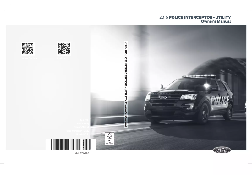 Page 1 de la notice Manuel utilisateur Ford Police Interceptor Utility (2016)