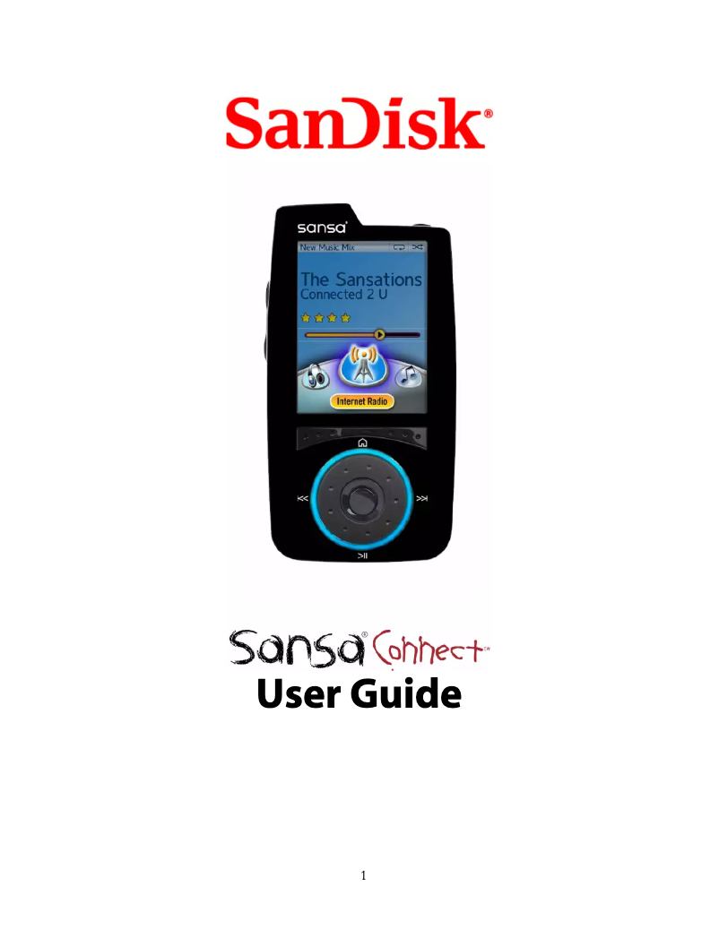 Page 1 de la notice Manuel utilisateur Sandisk Sansa Connect
