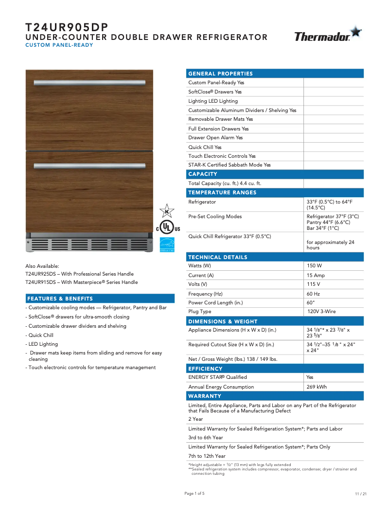 Image de la première page du manuel de l'appareil T24UR905DP