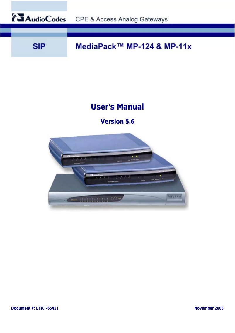 Image de la première page du manuel de l'appareil MediaPack 124