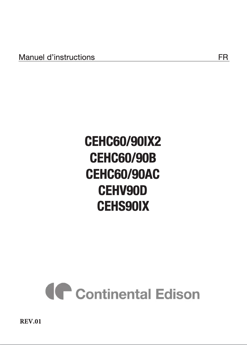 Page n°1 - Manuel utilisateur Continental Edison CEHV90D