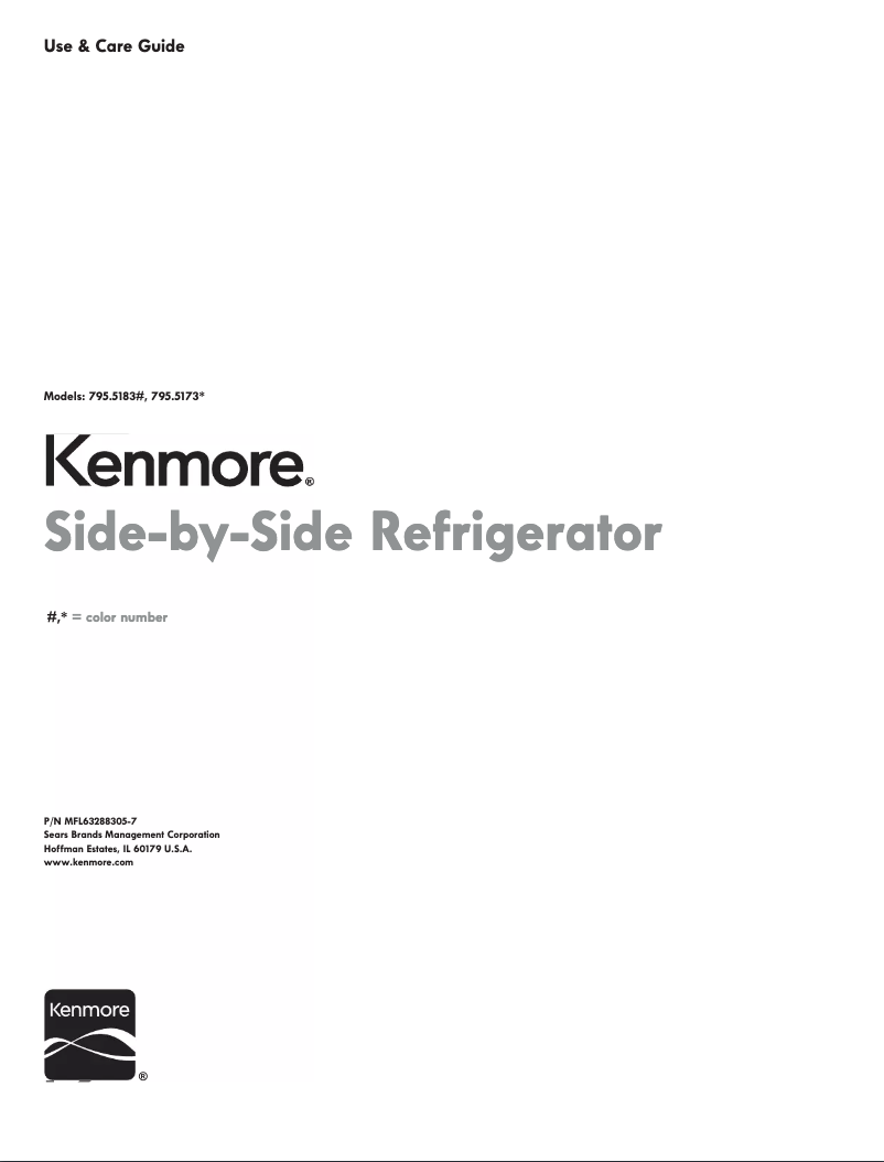 Page n°1 - Manuel utilisateur Kenmore 795.51737