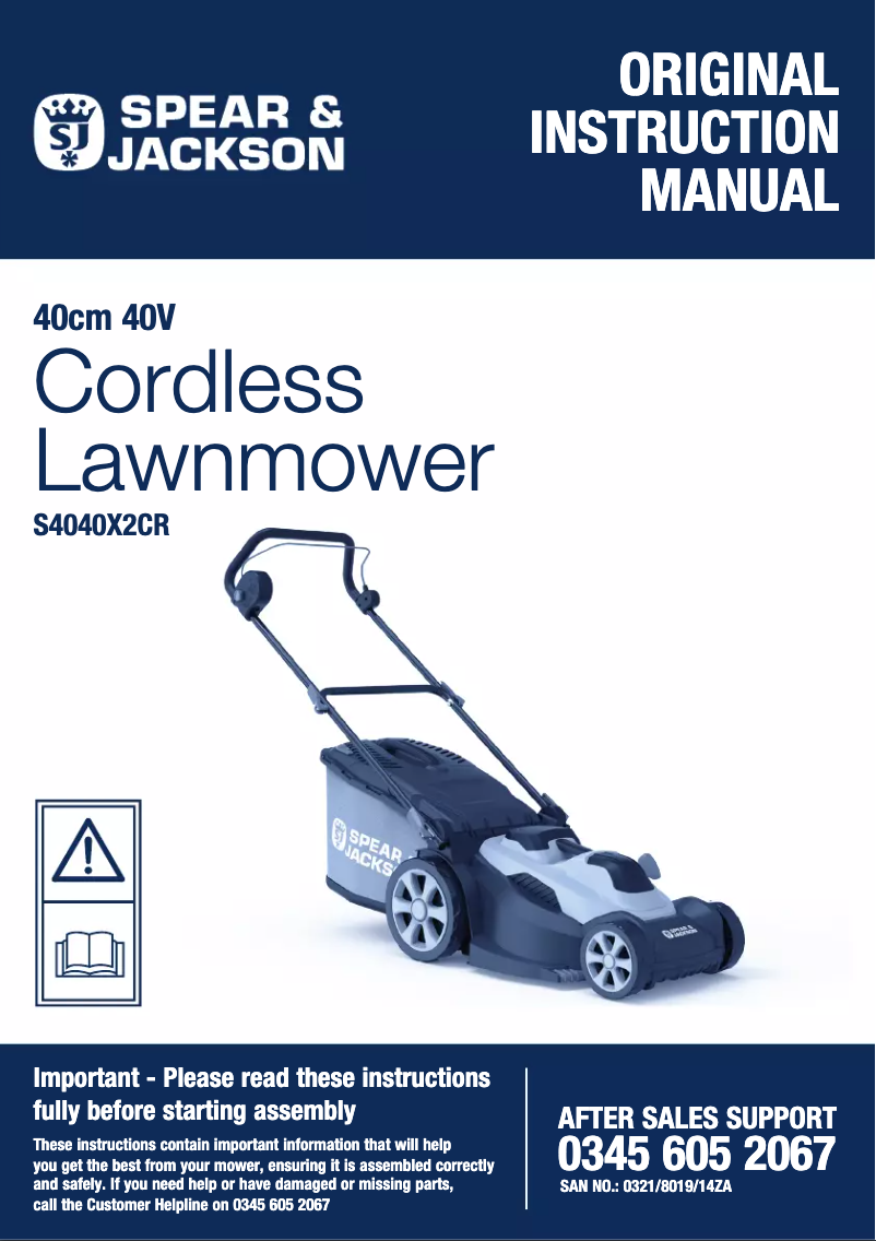 Page 1 de la notice Manuel utilisateur Spear & Jackson S4040X2CR