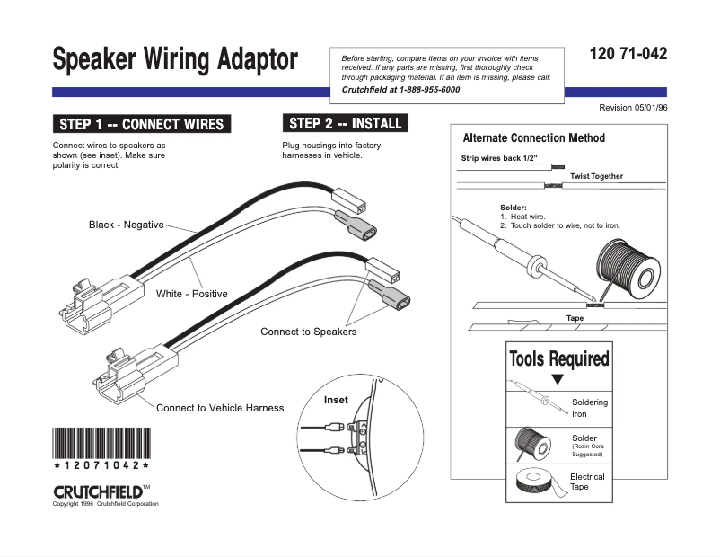Page n°1 - Manuel utilisateur Metra 71-042