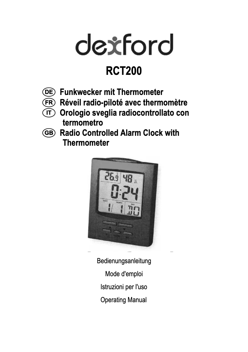 Page 1 de la notice Manuel utilisateur Dexford RCT 200
