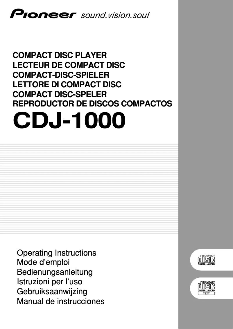 Page n°1 - Manuel utilisateur Pioneer CDJ-1000