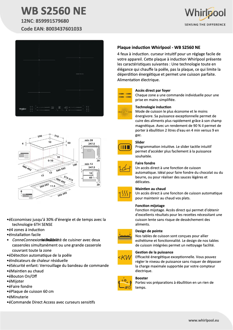 Image de la première page du manuel de l'appareil WB S2560 NE