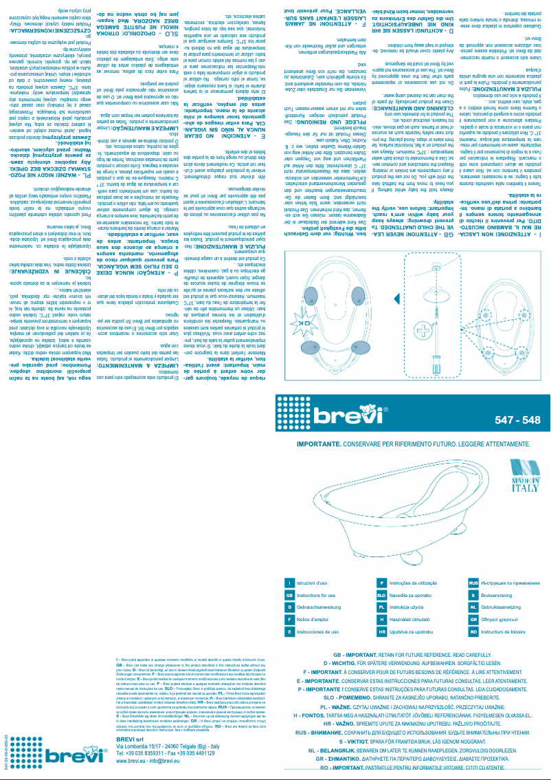 Page 1 de la notice Manuel utilisateur Brevi 547
