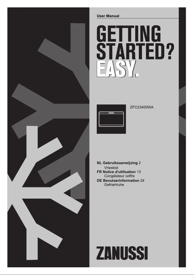 Page n°1 - Manuel utilisateur Zanussi ZFC 23400 WA