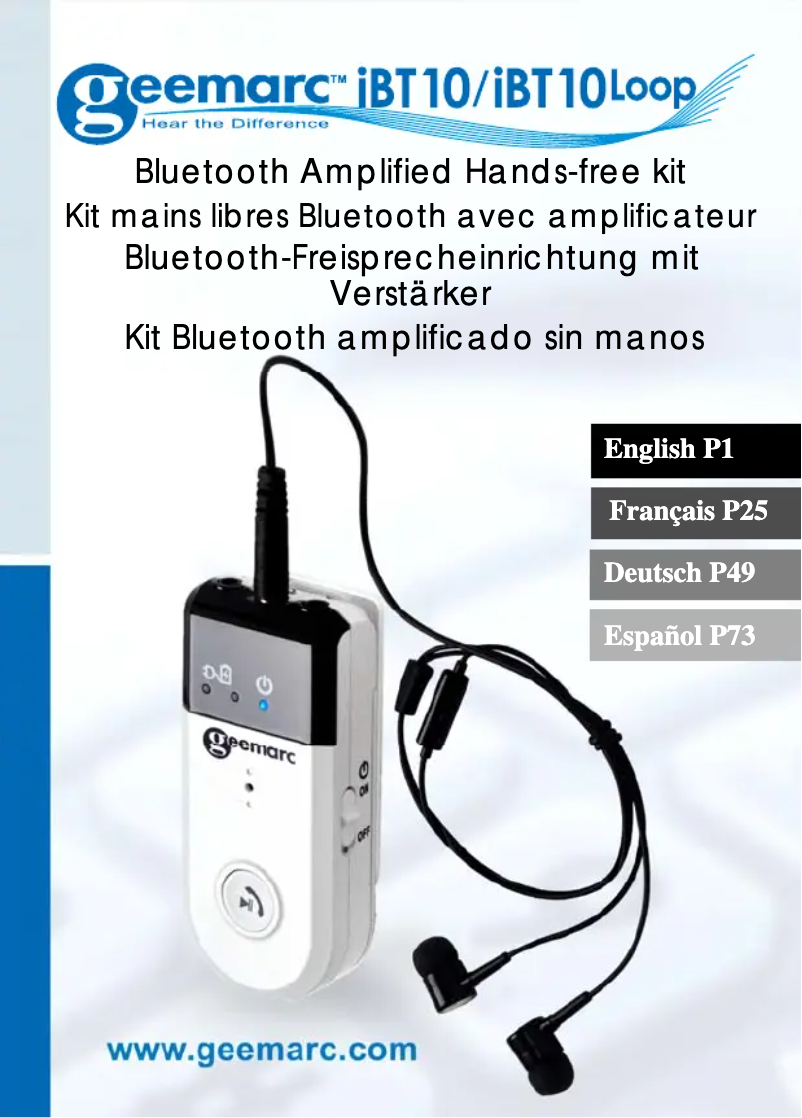 Image de la première page du manuel de l'appareil iBT10