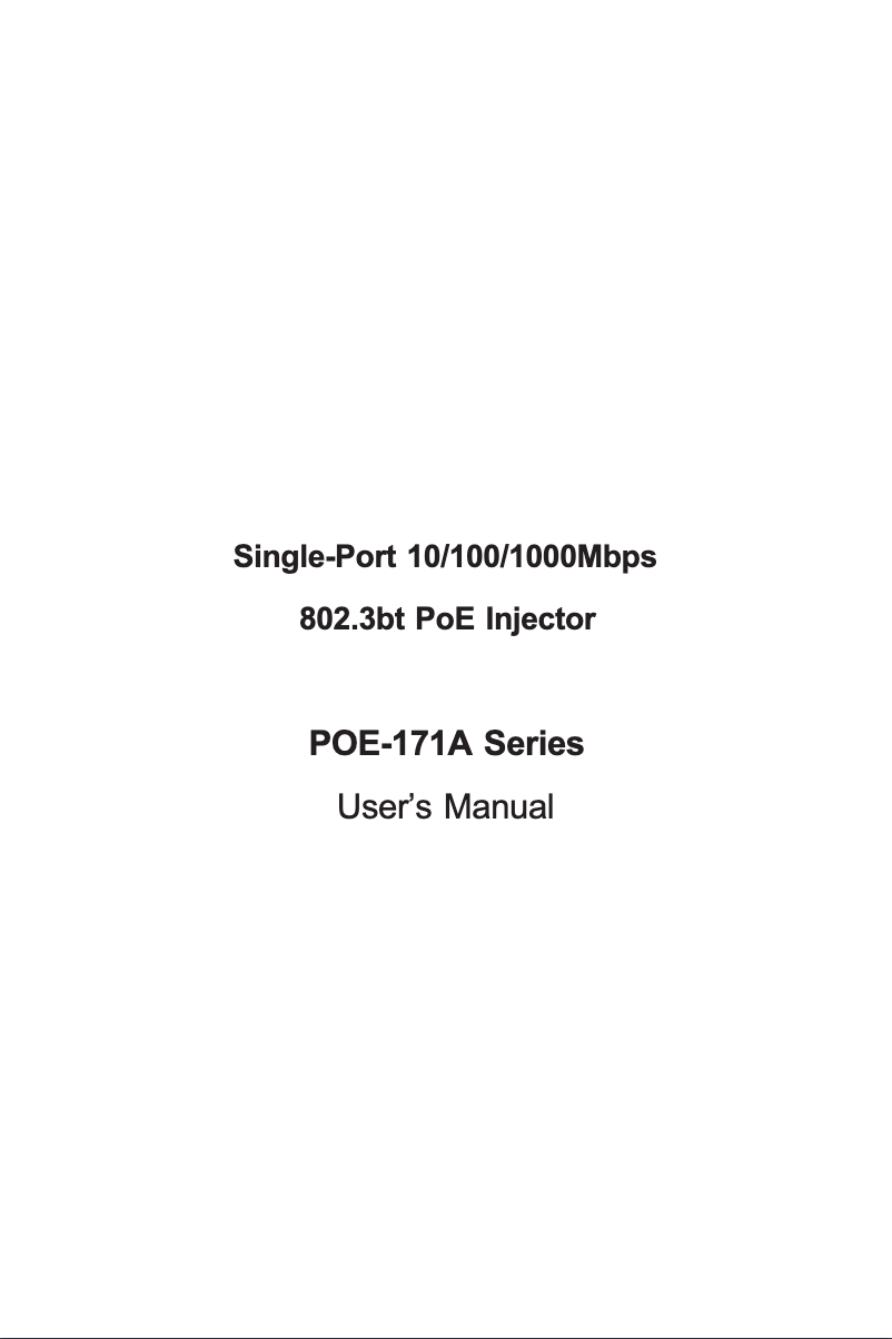 Page 1 de la notice Manuel utilisateur Planet POE-171A-60