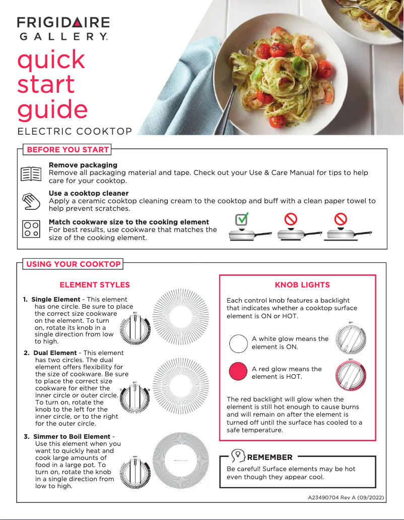 Page n°1 - Guide de démarrage rapide Frigidaire GCCE3049AS