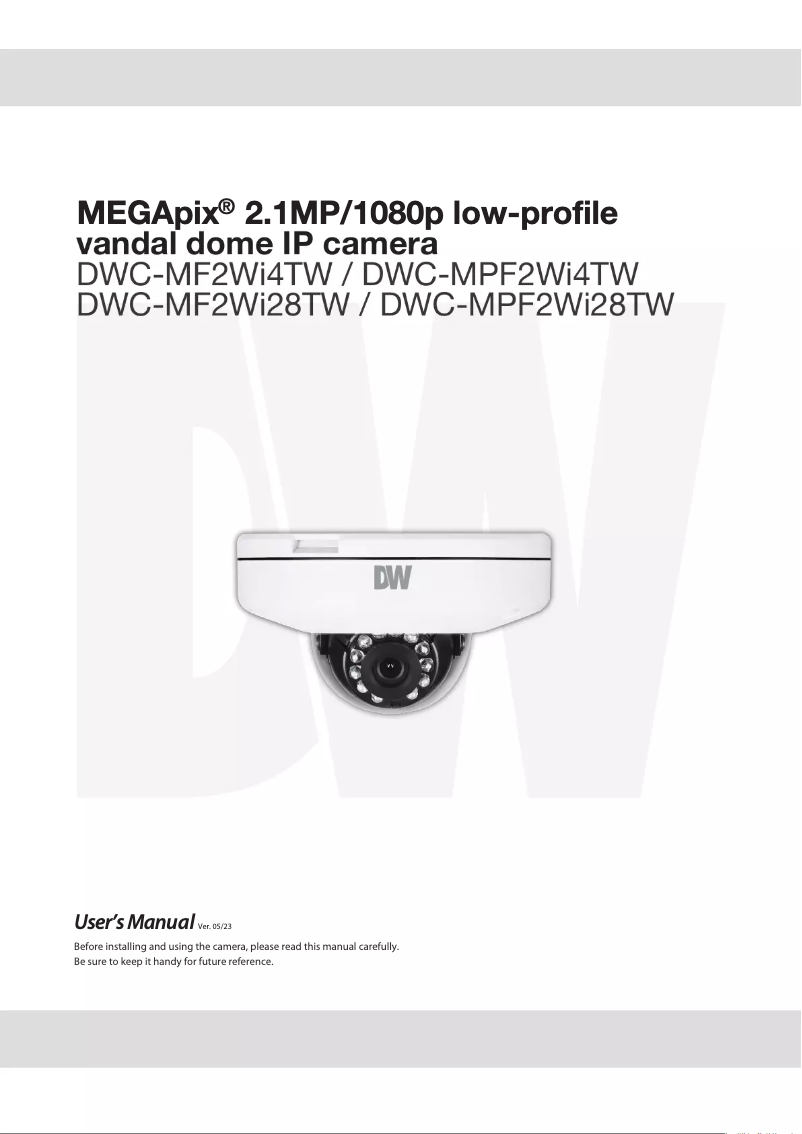 Page n°1 - Manuel utilisateur Digital Watchdog MEGApix DWC-MF2WI
