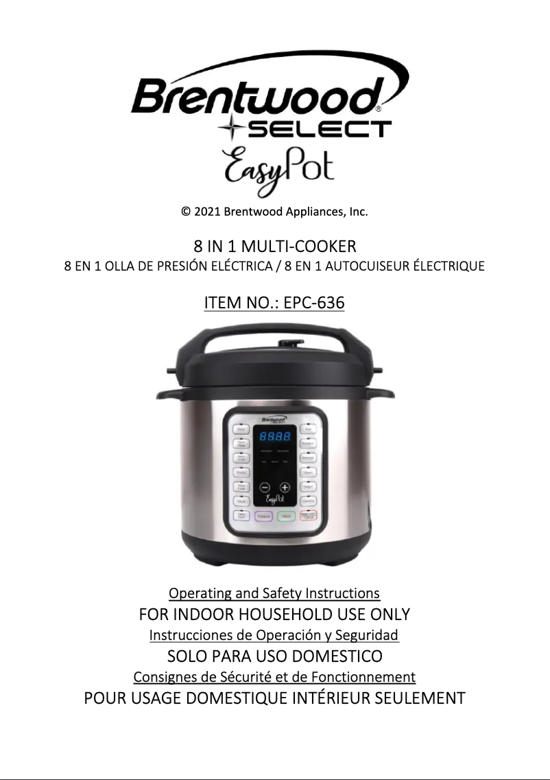 Page 1 de la notice Manuel utilisateur Brentwood EPC-636